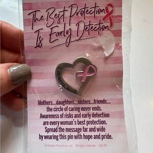 2 Awareness Pins with Pink Ribbon
